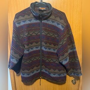 Audvik Women's Patterned Ski Jacket - Blue and Red